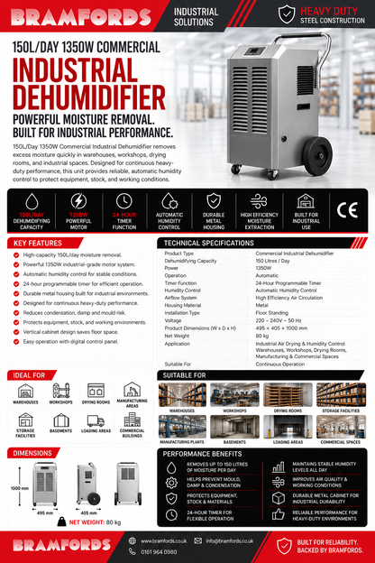 Bramfords 150L / Day Dehumidifier Catalogue Page