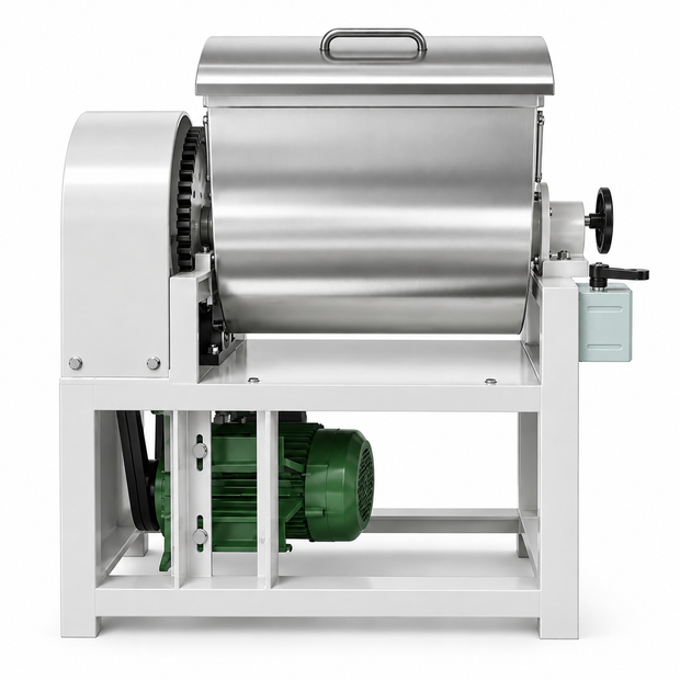 Stainless steel spiral dough mixer with spiral beater and front control knobs