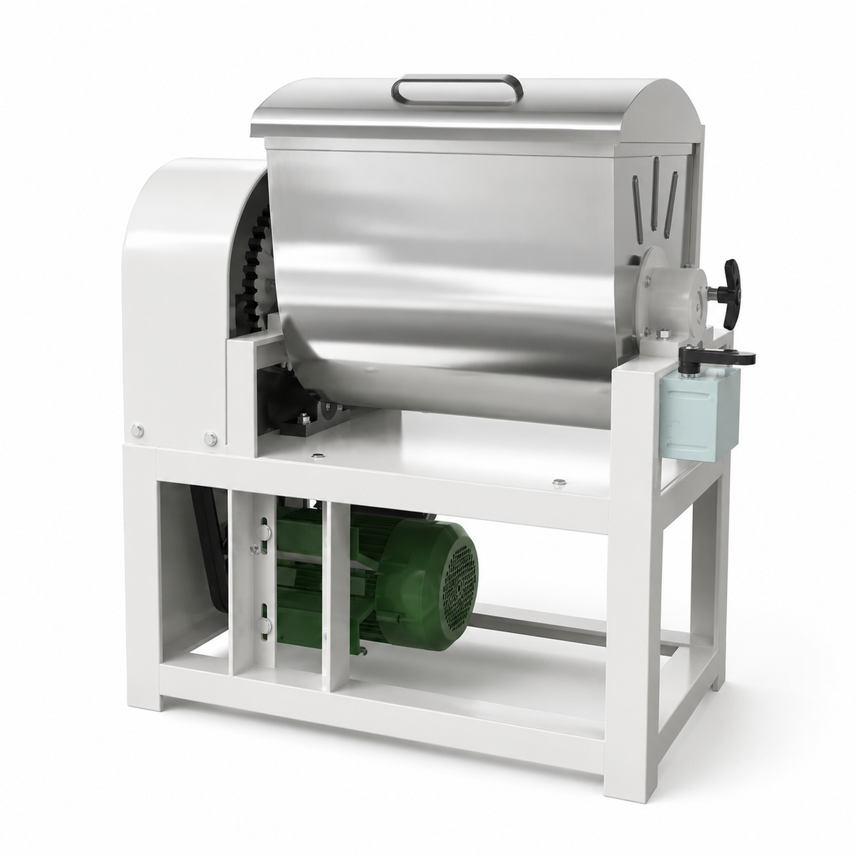 8kg spiral dough mixer angled view showing stainless steel bowl, spiral hook and protective guard