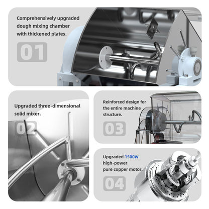Commercial spiral mixer stainless steel bowl with spiral dough hook and mixing mechanism
