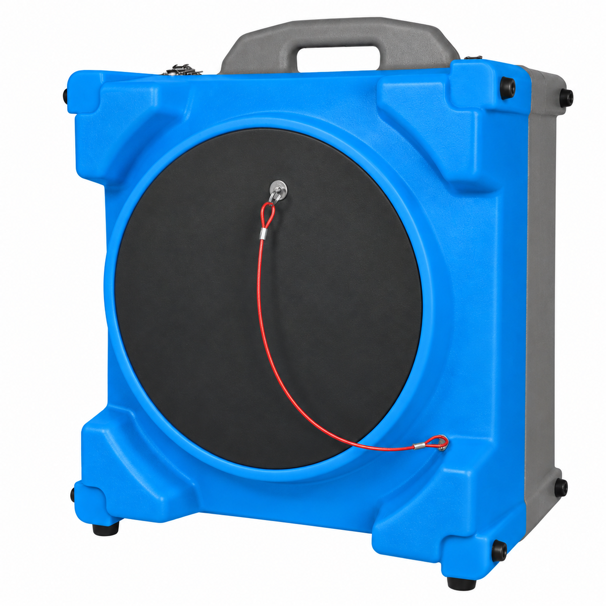AS110001 commercial air scrubber angled view with circular air intake and portable carry handle