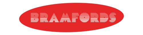 Bramfords logo on a red oval background