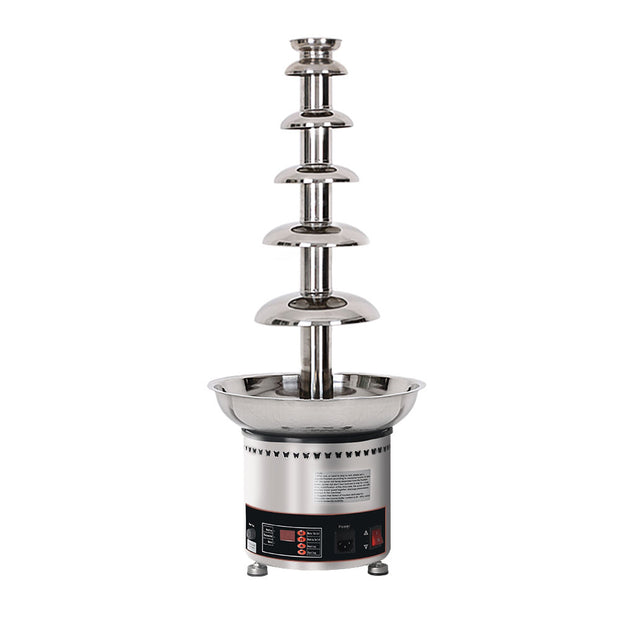 CF6N 6-tier commercial chocolate fountain with stainless steel basin and cascading tower