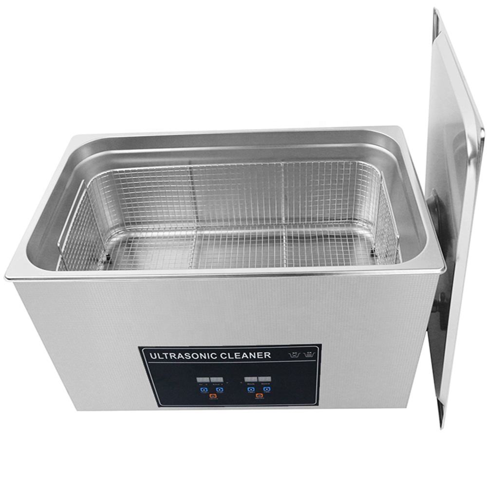 CJ-100S ultrasonic cleaning machine with open 30L stainless steel tank and front control panel