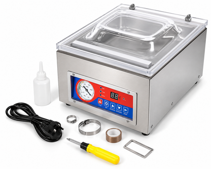Commercial vacuum sealer machine with accessories, power cord, and sealing ring