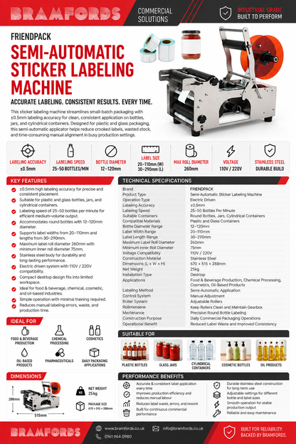 Bramfords Sticker Labeling Machine Catalogue Page