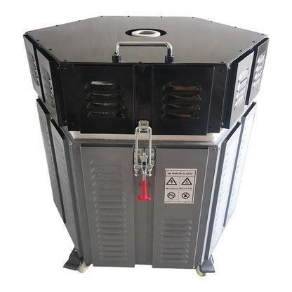 MK-JKC01 ceramic kiln angled view showing insulated octagonal chamber, top lid and carry handle