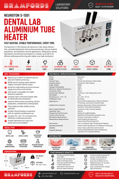 Bramfords Dental Lab Aluminium Tube Heater Catalogue Page