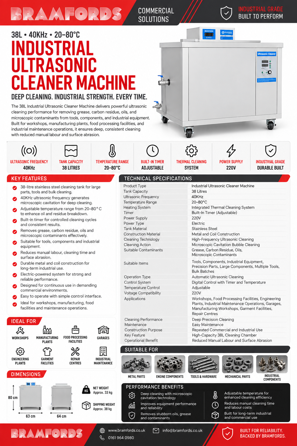 Bramfords Ultrasonic Cleaner Machine Catalogue Page