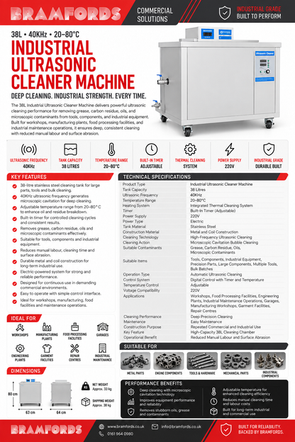 Bramfords Ultrasonic Cleaner Machine Catalogue Page