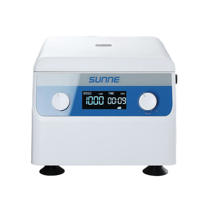 SUNNEN SN-LSC-4T benchtop laboratory centrifuge with closed lid and digital control panel