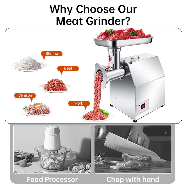 TK-12 commercial meat mincer for processing beef, pork, venison and other food products