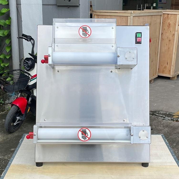 WK-PS400 automatic dough sheeter front view with control panel and dual dough pressing rollers