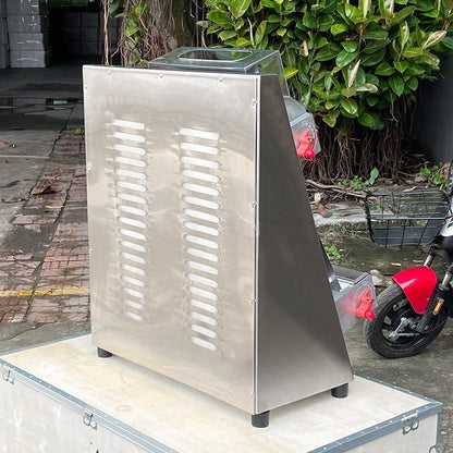 Rear view of WK-PS400 automatic dough sheeter showing ventilation slots and support feet