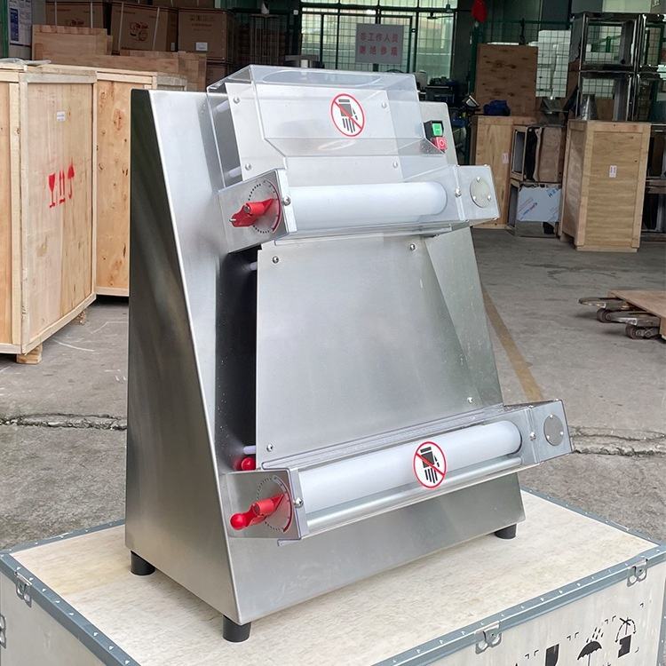 WK-PS400 dough sheeter showing upper and lower pressing rollers and base controls