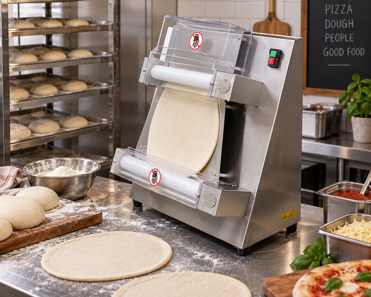 Stainless steel automatic pizza dough sheeter machine pressing and rolling dough