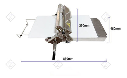 ZJ-300 foldable pastry sheeter with roller unit, work table and fold-out support legs
