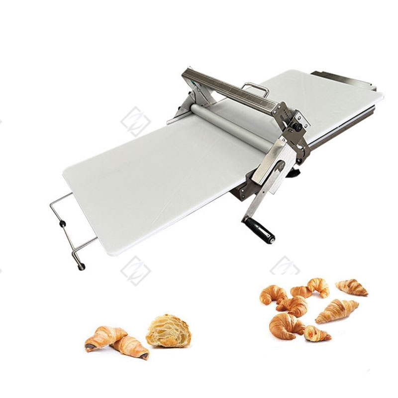 ZJ-300 pastry dough sheeter with foldable rollers for preparing croissants and pastries